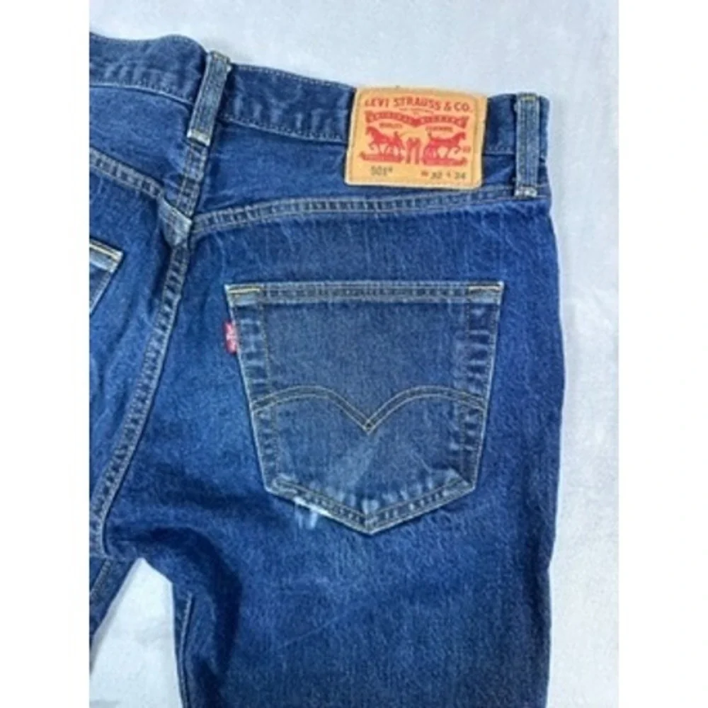 Levi's 501 Original‎ Fit Jeans Mens Blue Straight Leg Button Fly W32 L34